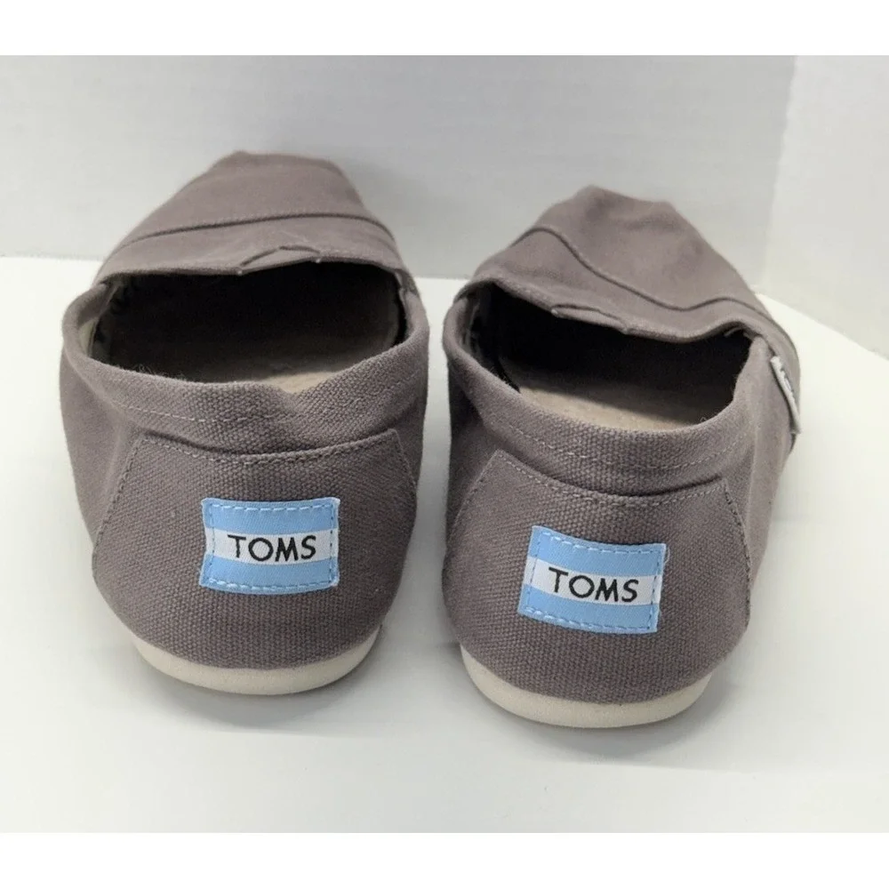 Toms Classics Ash Gray‎ Women's Size 7W Slip On Casual Canvas Flat Shoes